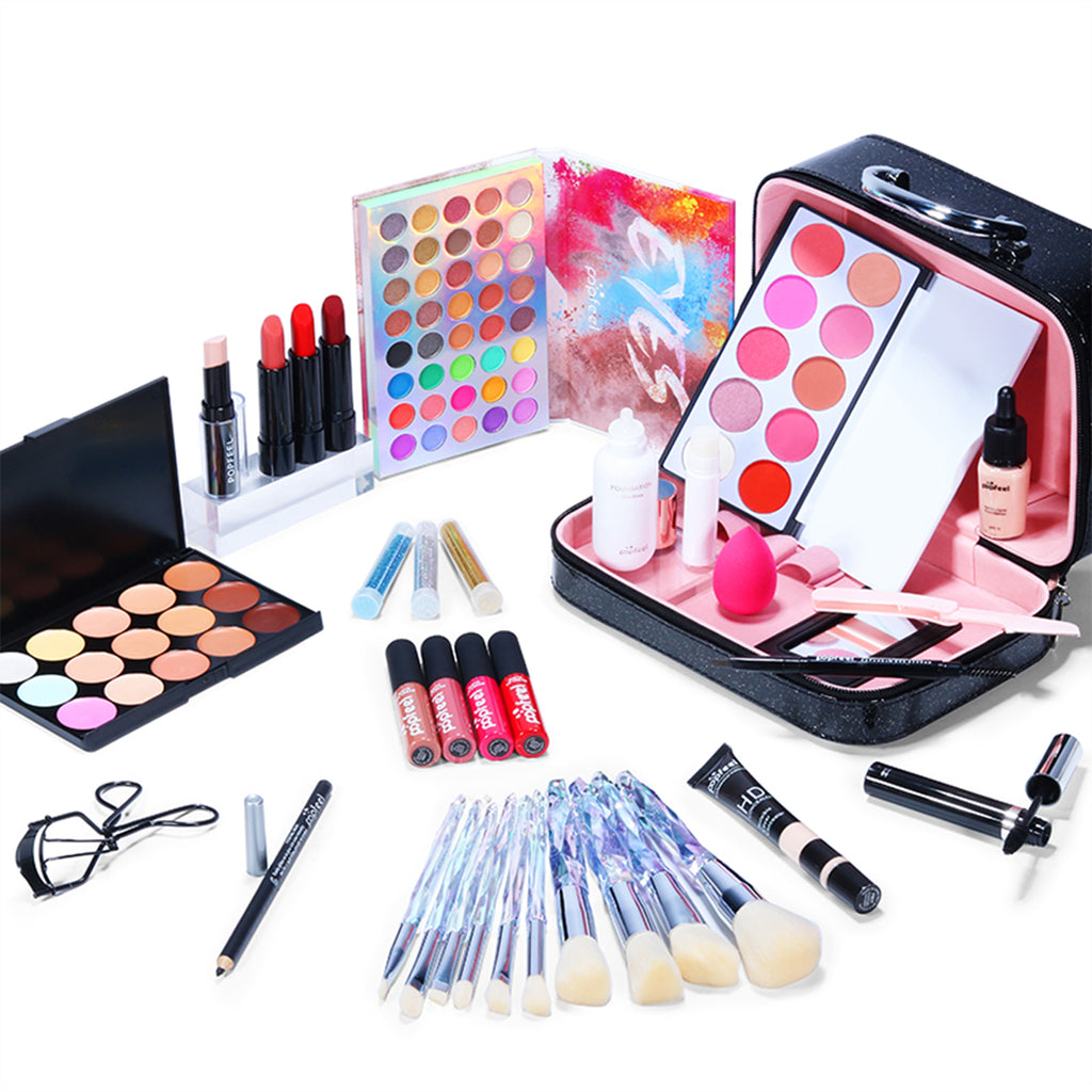 Amazon.com : VolksRose All In One Makeup Kit Multi-Purpose Combination  Makeup Surprise Gift Set Beauty Full Makeup Essential Starter Kit, Compact  and Lightweight Design for Girls Women and Make Up Beginners :